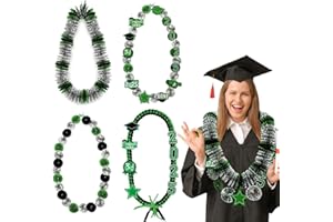 Roctocesy 2025 Graduation Money Lei, DIY Flower Sticker Pieces, Class of 2025 Ribbon Leis Necklace Kit, Congrats College Master's Degree Senior High School Grad Party Supplies Gift Set of 6