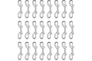 MEKUEEEX 24 Pcs Bolt Snaps Double Ended Snap Hooks 3.5 Inch Zinc Alloy Trigger Chain Metal Clips Key Holder for Linking Key Chain Dog Leash Collar Pet Feed Buckets