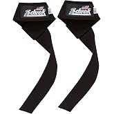 Schiek Sports, Inc. Basic Padded Lifting Straps in Black | Improves grip strength, heavy pulls, padded wrist design, all-day comfort, harbinger lifting straps, lifting atraps