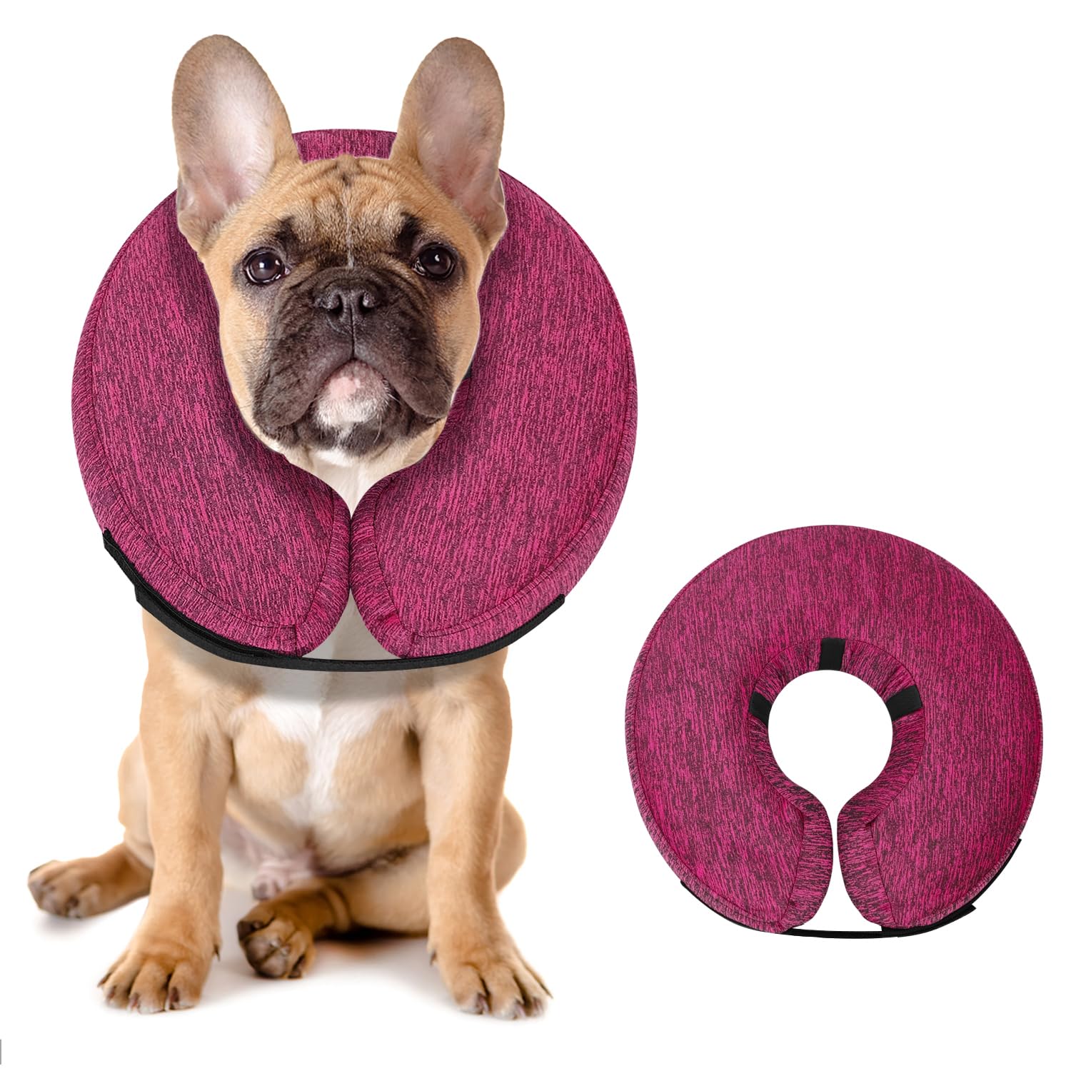 Photo 1 of MIDOG Dog Cone - Inflatable Soft Donut Collar Alternative for Dogs After Surgery, Protective Recovery Collar Prevents Licking, Comfortable E-Collar Alternative for Small Medium Large Dogs (Rose, M)