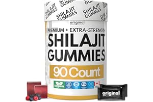 Himalayan Shilajit Gummies 1000mg Potency | Organic & Natural | For Energy, Strength, and Vitality | 85+ Trace Minerals & Ful