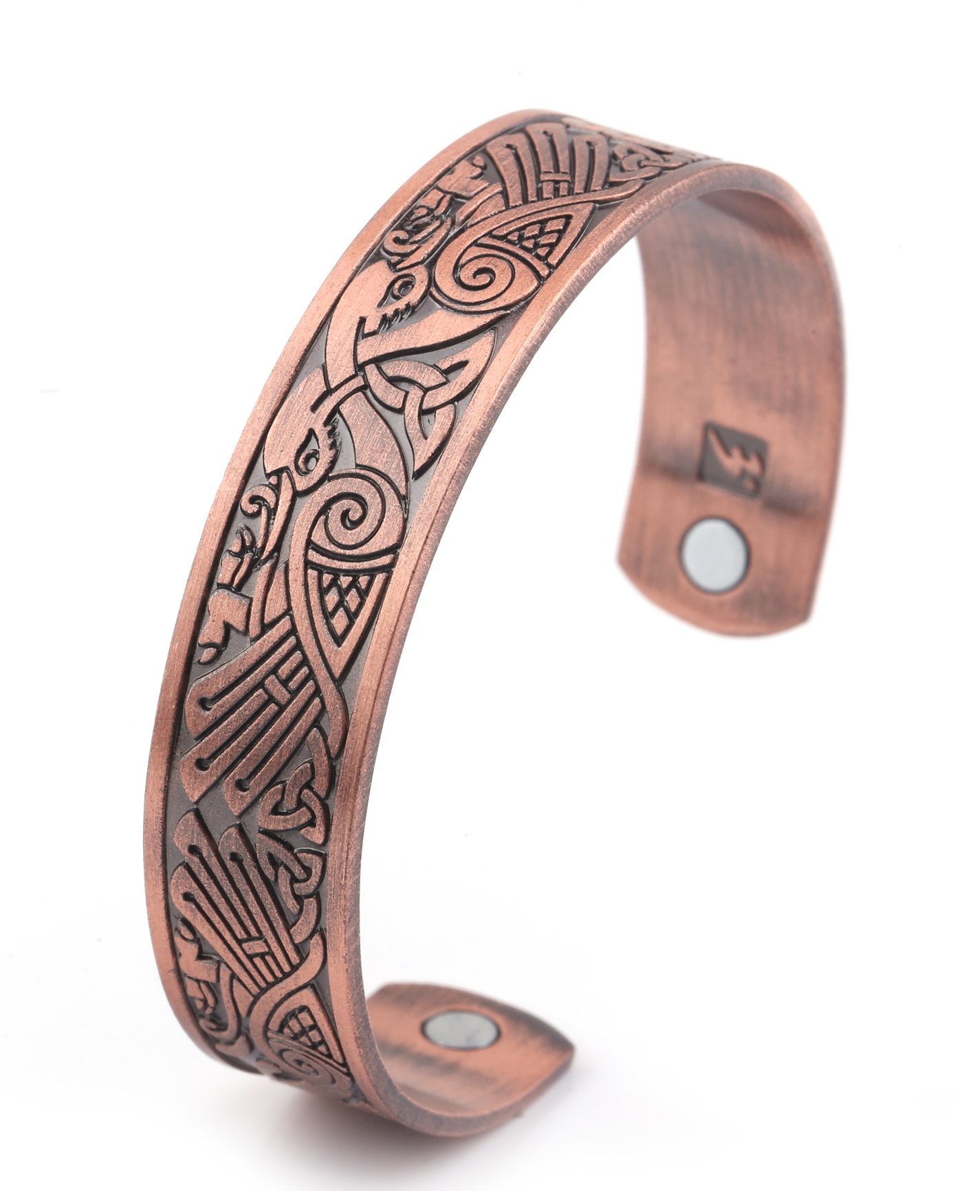 My Shape Magnetic Bracelet Viking Raven Cuff Bangle Irish Knotwork Birds Talisman Pagan Jewelry