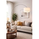 Major-Q Modern Arcing Floor Lamp - Tall Stand Up Arching Drum Shade - Large Contemporary Floor Lamp for Dining Rooms and Bedrooms - Corner Lamp for Office Lighting and Home Decor