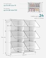 SONGMICS Interlocking Shoe Rack Cabinet 6-Slot Modular Storage Unit White view 8