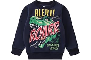 NUBEEHOHO Toddler Boys Sweatshirts Crewneck Long Sleeve Truck Shirt Dinosaur Cotton Pullover Tops Tees For Kids 2-7T