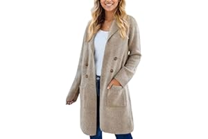 CiCiBird Women Fall Winter Long Cardigan Sweater Trendy Knit Jacket Coat Dressy Blazer Coatigan
