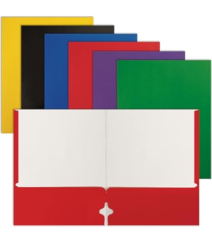 120 Pack Two-Pocket Folders – Assorted Colors, 3-Hole Punched For School & Office