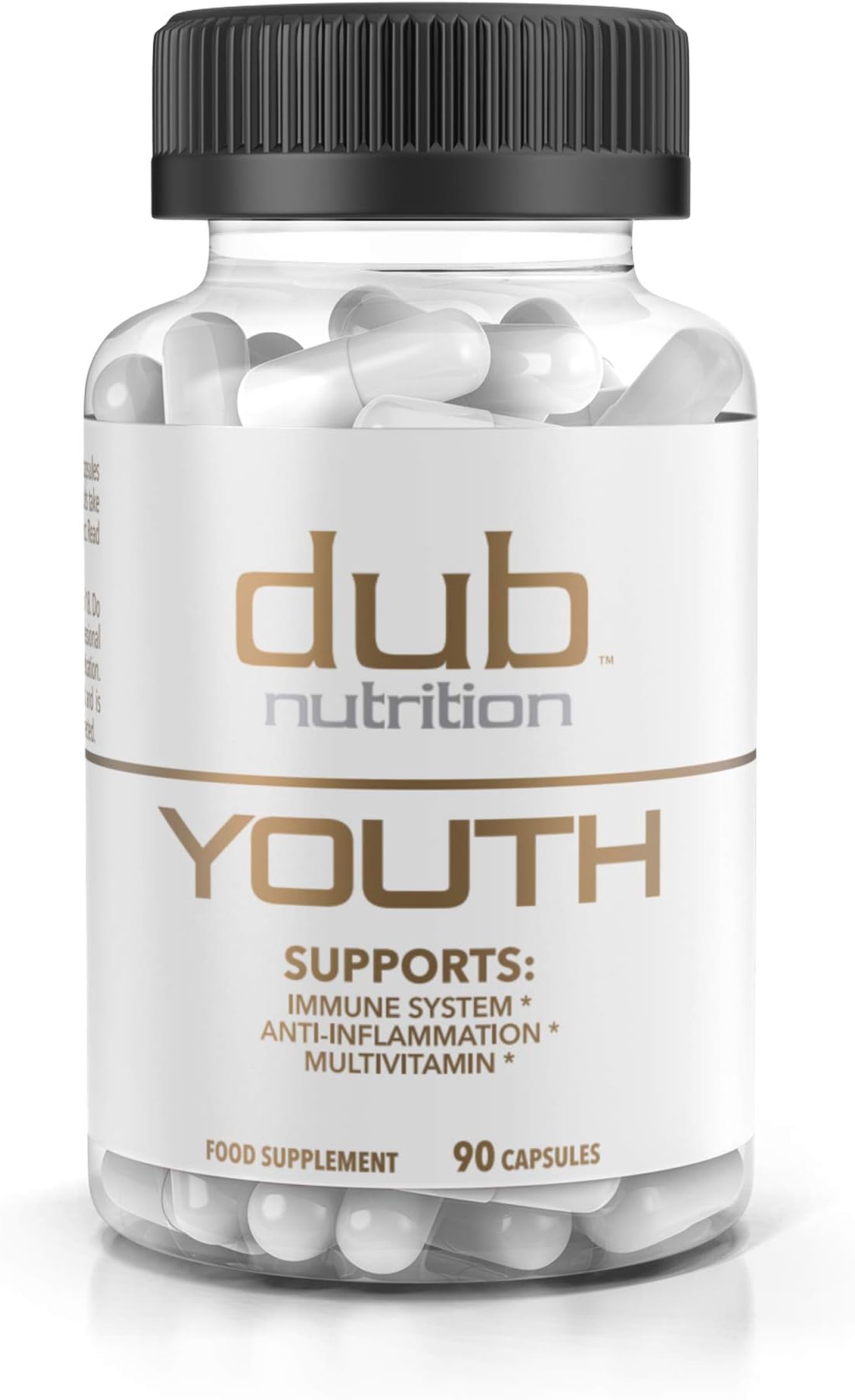 Dub Nutrition Youth - Formula with Acai, Resveratrol, Curcumin, Vitamins A, C, D, E, B12, and CoQ10 - Supports Immunity and Mobility - 90 Capsules