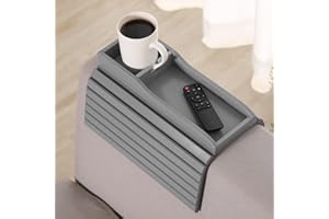 GEHE Couch Cup Holder, Anti Falling Couch Drink Holder, Natural Bamboo Sofa Cup Holder Armrest Tray, More Safe for You Family, Portable Couch Arm Tray Table for Remote/Snacks/Cellphone/Drinks/Cup