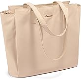 LOVEVOOK Tote Bag For Women, Travel Work Tote with Zipper Fits 14'' Laptop, Large Shoulder Handbag, Carry on Bag for Teacher Nurse Gym