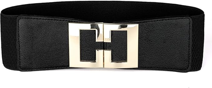 Amazon Uxcell レディース 太ベルト 飾りベルト 太ゴムベルト 伸縮性 シンプル オフィス ブラック ベルト 通販