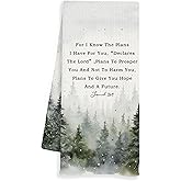 INDAJEDN Christian Inspirational Gifts Kitchen Towels, Winter Trees Bible Verses Dish Tea Towels for Kitchen Bar Decor, Christmas Winter Hand Towel for Bathroom Washroom Decor,16x24 Inch