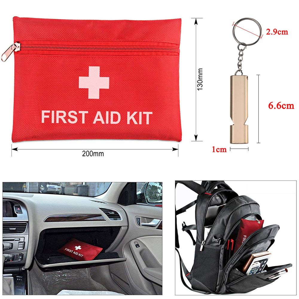Erste Hilfe Set Wandern, Homeet 37 Teiliges Notfalltasche Wasserdicht Erste Hilfe Tasche Outdoor mit Abpfiff für Camping, Reisen, Fahrzeug First Aid