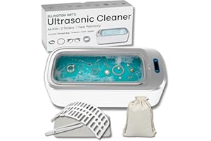 ELLINGTON GIFTS Ultrasonic Cleaner Set, 46KHz Portable Ultrasonic Jewelry Cleaner, 18Oz Clean Pod Glasses Cleaner Machine Cleaning Sets, Sonic Cleaner for Silver Jewelry Necklace Glasses Watch Denture Bracelets