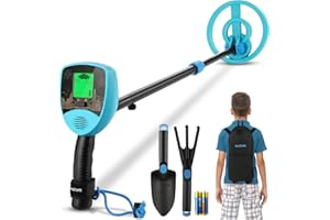 Yuego Metal Detector for Kids, Adjustable Kids Metal Detector with Display LCD 7.5 Inch Waterproof Metal Detectors Search Coil Lightweight Gold Detector Kit for Detecting Coin Outdoor Treasures