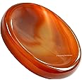 Carnelian Worry Stone Crystals and Healing Stones - Worry Stones for Stress Relief Gifts - Piedra Crystal Fidget for Meditation, Relaxation - Unique Stocking Stuffers and Birthday Gifts for Women, Men