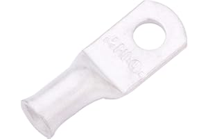 SELTERM 10pcs 8 AWG-#10 Stud Tinned Copper Wire Lugs, Heavy Duty Battery Cable Ends,8 Gauge Ring Terminals, UL Battery Lugs Marine Grade Copper Eyelets Electrical Battery Terminal Connectors