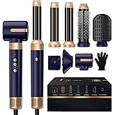 7 in ONE Hair Dryer Brush, Powerful Blow Dryer Brush with Air Curler for Hair, Brush Blow Dryer with Diffuser, Ionic Hot Air Brush Fast Dry, Volumize, Curls, Straight, Hair Styling Tools 100-120V
