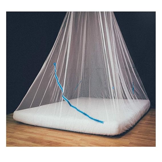 GlisGlis Blue Pyramide – Moskitonetz für Reisen weltweit. Mit Gummizug im Boden, Eingang mit Reißverschluss | Mückennetz, imp