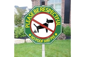 AOOCY Please Clean Up After Your Dog, 10" x 28" No Dog Poop Signs with Stake - Home Yard Decor, Metal Aluminum, Easy Install (Please be Respectful)