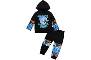 MIGU Toddler Boy Clothes Dinosaur Clothes For Boys Hoodie Sweatsuit + Dinosaur Pants 2PCS Boys Outfits Set