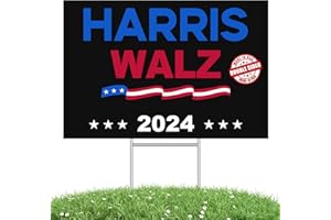 TGOOD Harris Waltz Yard Sign, Harris Waltz 2024 Vote Lawn Sign with Metal H Stake, Kamala Harris for President Lawn Sign, Kamala Harris Yard Sign, Double Sided Garden Sign for Outdoor Save Democracy Sign