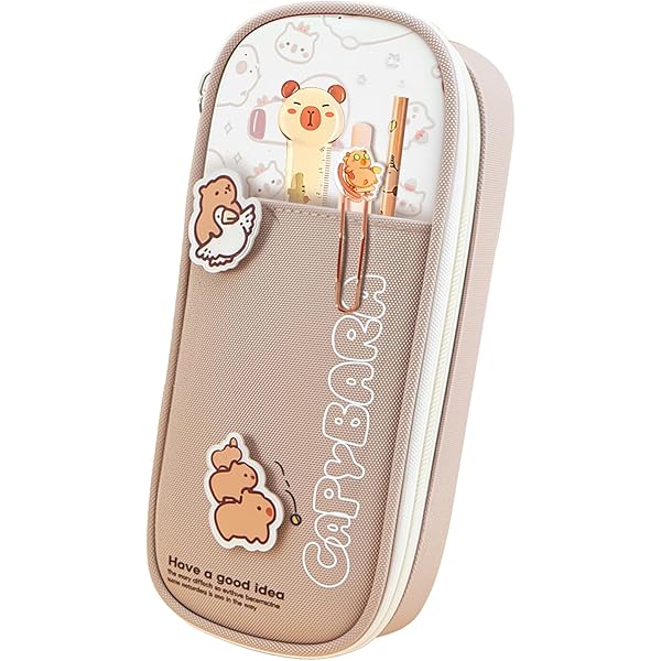 Amazon.com: QUROXO Capybara Pencil Case, 5 Compartments Large
