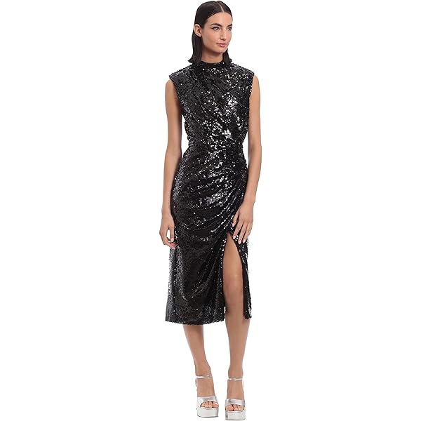 Amazon.com: Donna Morgan Women's Dresses Holiday Foil Glitter Shimmer Metallic  Dress Occasion Party Guest of : Clothing, Shoes & Jewelry