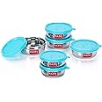 Hazel Stainless Steel Air Tight Kitchen Storage Container Set with Leak Proof Lid | Food Storage & Lunch box Set, 5.1 OZ (Set of 6) - Silver