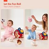 Hahaland Baby Toys 6-12 Months Farm Animals with Barn Rattle Crinkle Mirror view 9