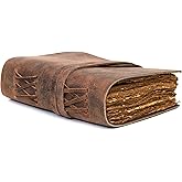 Handmade Vintage Leather Journal for Men & Women – 13 x 10 Inch Refillable Travel Diary, Antique Deckle Edge Paper, Rustic Writing Notebook for Sketching, Poetry, or Gift (Vintage Brown, 7 x 5 Inch)