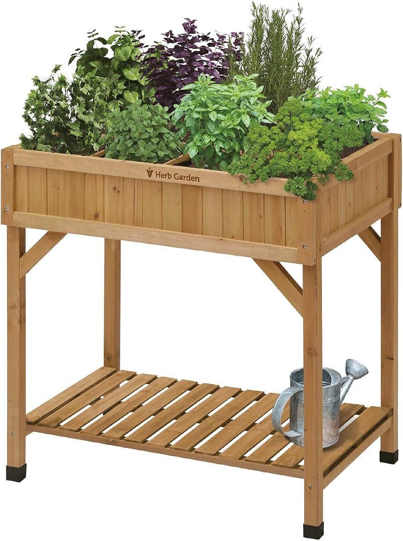 VegTrug 8 Pocket Herb Planter Natural – Raised Bed for Herbs