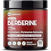 Liposomal Berberine 1790 mg with Cinnamon, Gymnema, CoQ10, ALA & Ashwagandha – Supports Metabolic Harmony & Cardiovascular Wellness – 180 Capsules