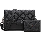 Wrangler 2 Pcs Flap Crossbody Bags for Women Detachable Dual-compaument Wallet Set