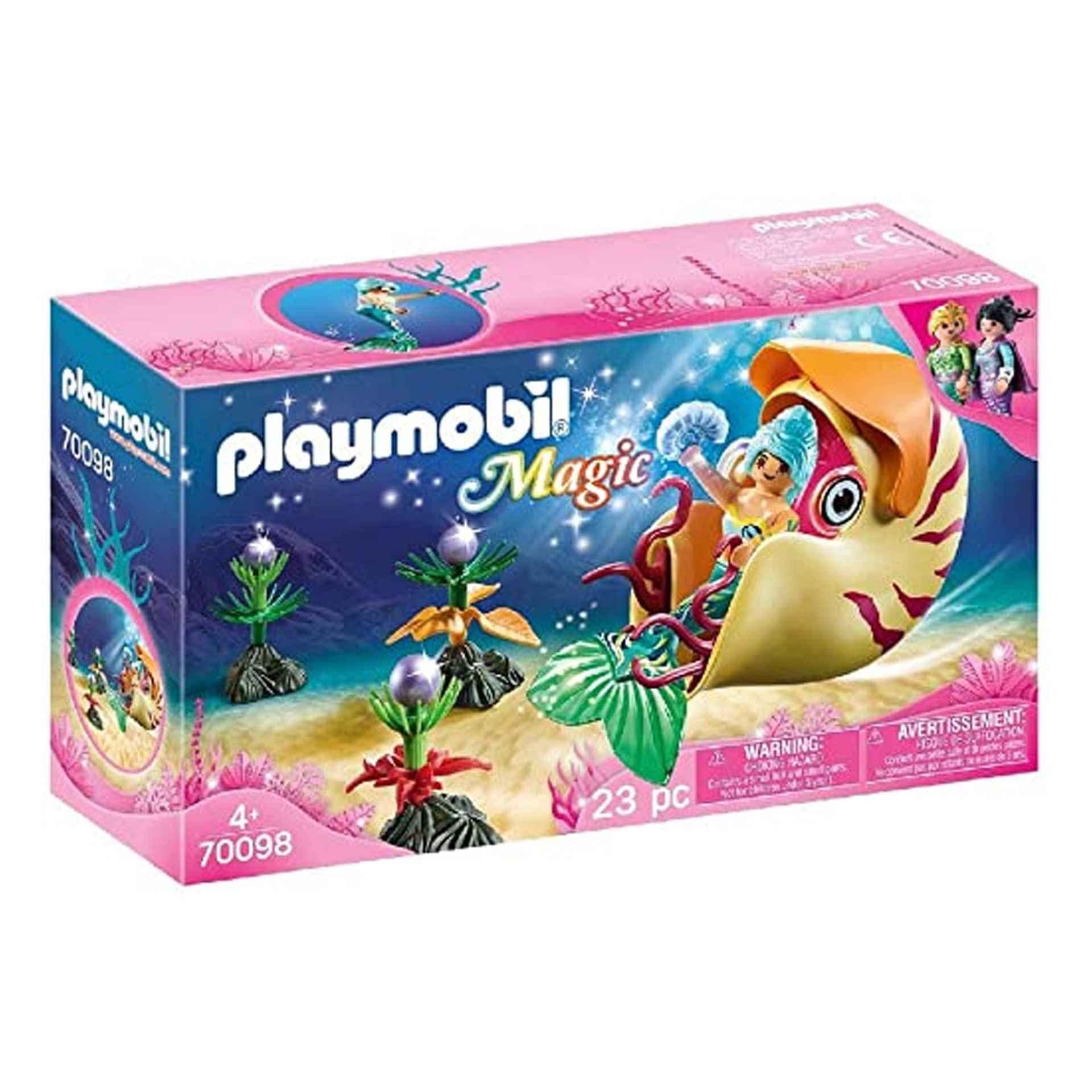 Playmobil 70098 Magic Mermaid with Snail Gondola, ful, Fun Imaginative Role-Play, PlaySets Suitable for Children Ages 4+