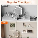 Lifewit Floating Shelves 61cm White Acrylic 2 Pack Wall Shelf U Shape view 7