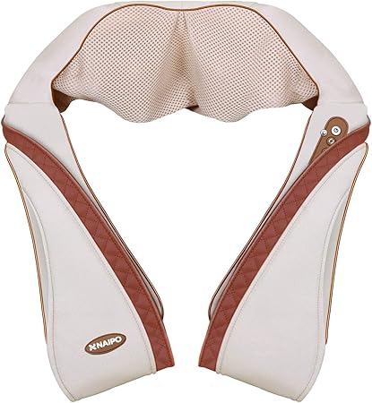 Amazon Co Jp Naipo 首マッサージャー ネック ショルダーマッサージ 器 ヒーター付き 首 肩 腰 背中 太もも 肩こり ストレス解消 家庭用 職場用 温熱療法 ベージュ ホーム キッチン