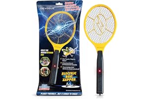 DEVOGUE® Electric Fly Swatter – Battery Operated Bug Zapper Racket, Mosquito & Insect Killer, Handheld Pest Control, Indoor & Outdoor Use