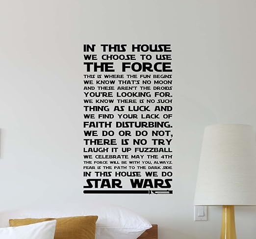 Amazon Com In This House We Do Star Wars Wall Decal Quote Movie