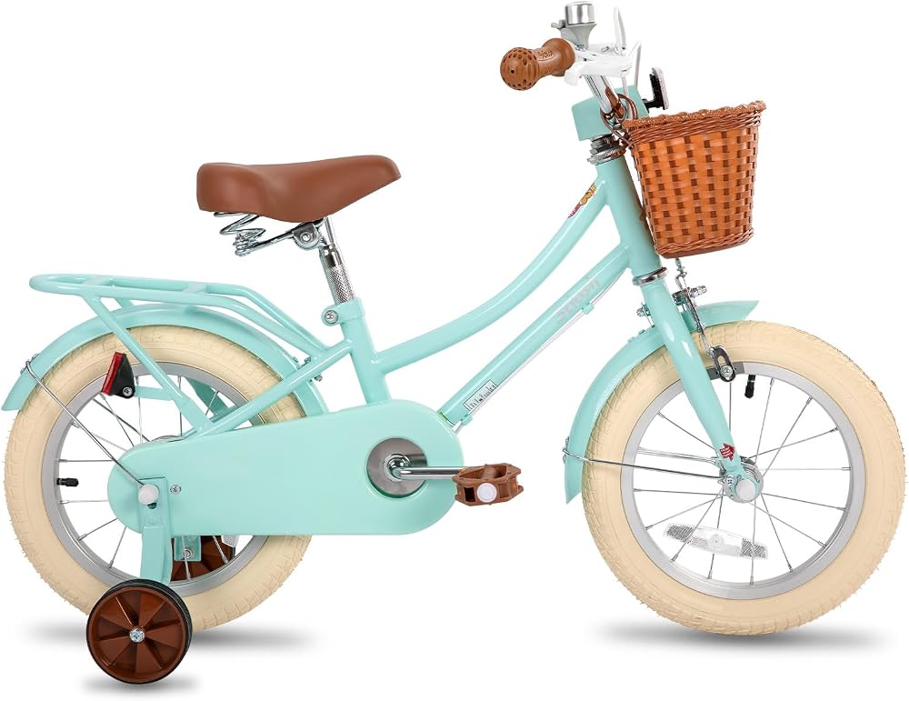 STITCH Manchi 14 Inch Kids Bike for 3-5 Girls Mint Green with Basket