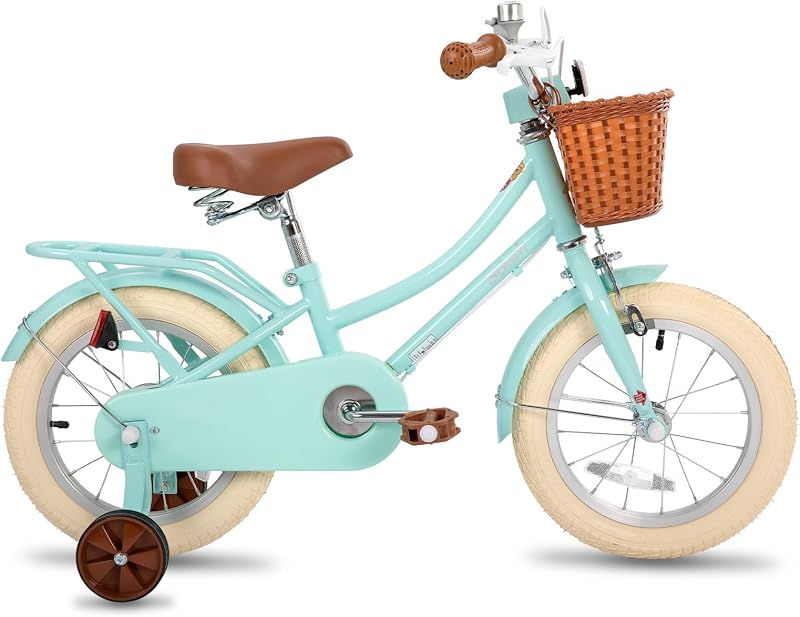 STITCH Manchi 14 Inch Kids Bike for 3-5 Girls Mint Green with Basket