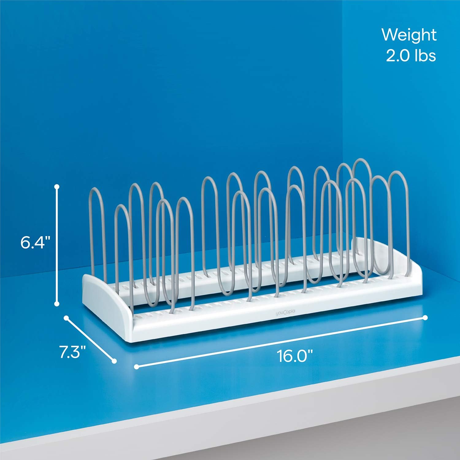YouCopia Pan and Lid Rack StoreMore Adjustable, Large, White: Kitchen & Dining