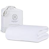Threadmill Luxury Cotton Blanket for King Size Bed | All-Seasons Breathable Oeko TEX 100% Cotton King Size Blanket | Cozy Soft Thermal fits California King Size Bed 106 x92 inches | White