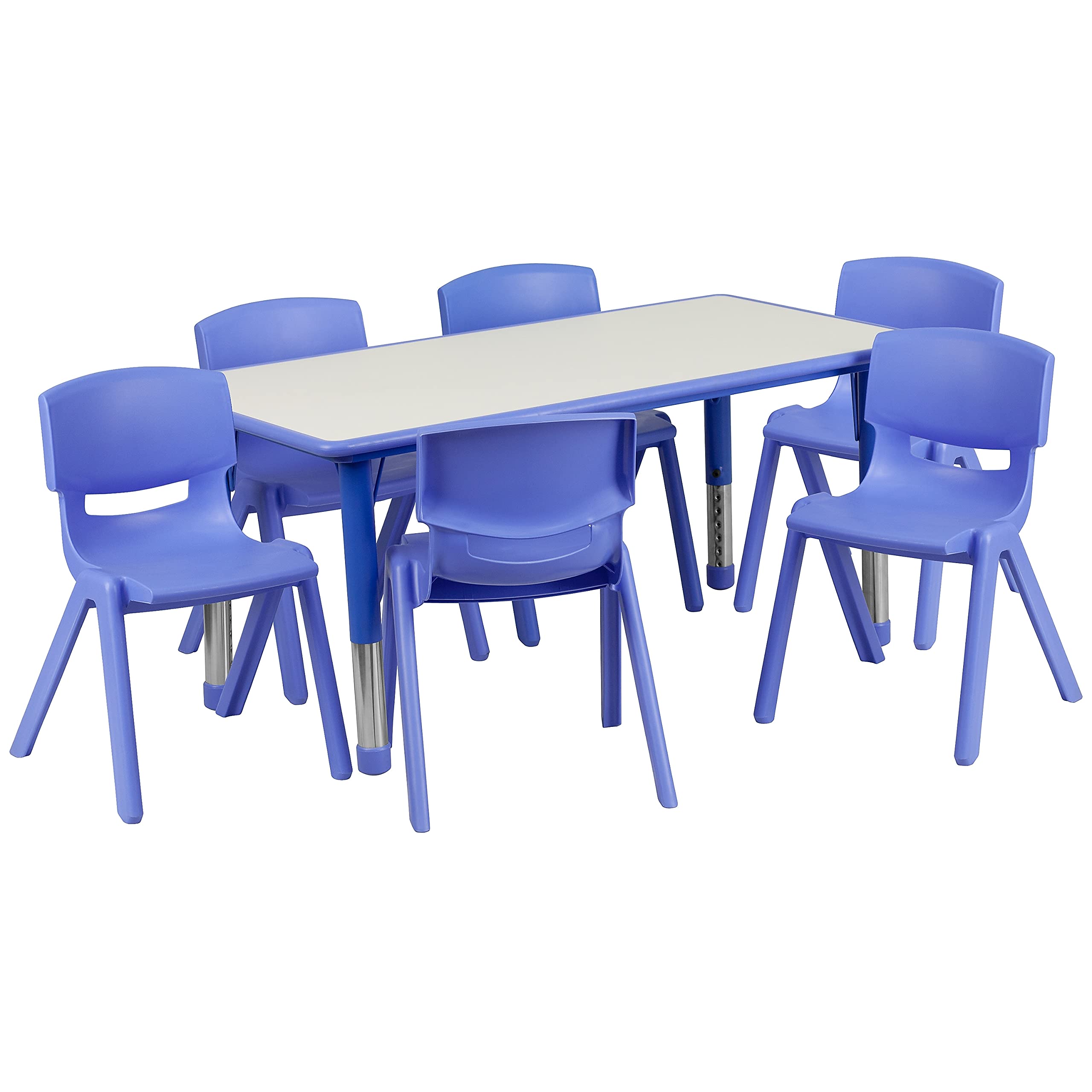 Photo 1 of * TABLE ONLY *Flash Furniture Emmy Adjustable Classroom Activity Table  23.625" W x 47.25" L, Blue/Gray
