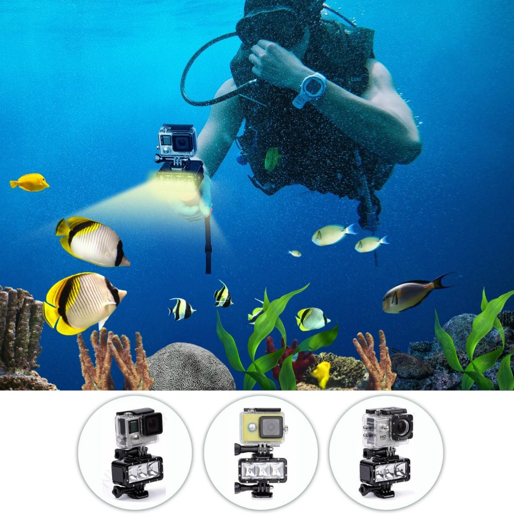 Tolifo Waterproof Underwater Diving LED Video Light Fill Light 40m Underwater High Power Dimmable for GoPro Any Action Cameras
