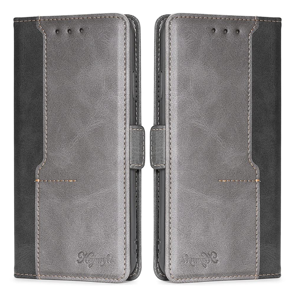 BELLA BEAR Wallet Case for Realme 11 Pro 5G/11 Pro Plus 5G,Flip Leather Case with Bracket Function,Phone Case Compatible with Realme 11 Pro 5G/11 Pro Plus 5G(Black+Gray)