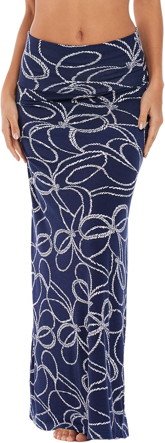 Urban CoCo Women's Stylish Spandex Comfy Fold-Over Flare Long Maxi Skirt at  Women’s Clothing store