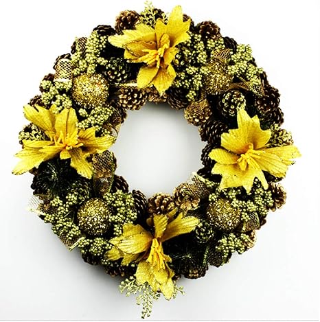 Amazon Liulinan クリスマスリース フロントドアにクリスマスデコレーション ハンギングリース ハンギングウィンドウディスプレイ用品 ホテルショッピングモール小道具 人工アウトドア装飾 インテリア オンライン通販