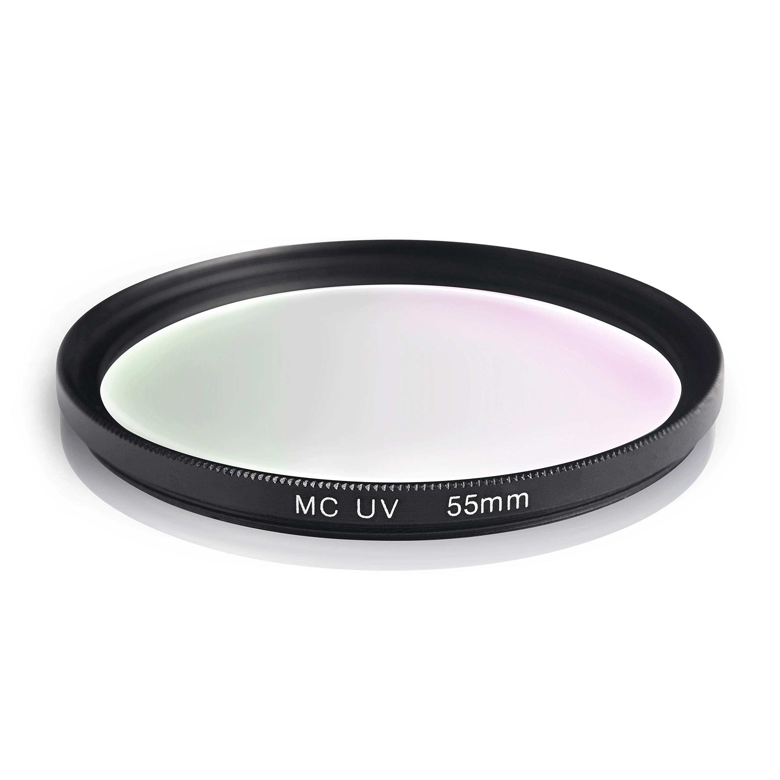 55mm MC UV filter. Lens cover. Made of aluminum and optical glass. Scratch-resistant and water-based surface. For Canon Sony Nikon Leica Fujifilm Panasonic Pentax Sigma Tamron Pentax