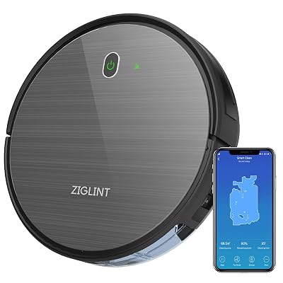 ZIGLINT D5 Robot Vacuum Cleaner, App &amp;amp;amp; Remote Controls, Alexa &amp;amp;amp; Google Home Connectivity, 1800Pa High Suction, Self-Charging